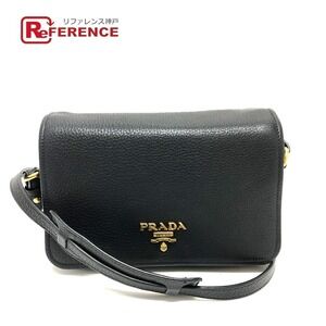 Prada Vitello Phoenix Crossbody Shoulder Bag Black Leather